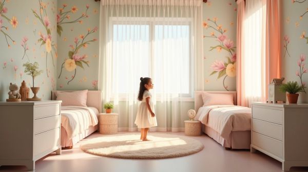 Transformez la chambre de votre fille avec du papier peint unique